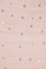 Embellished Cowl Neck Mini Dress in Blush