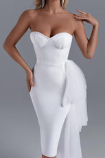 Alika Midi Bandage Dress - White