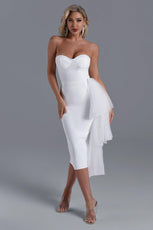 Alika Midi Bandage Dress - White