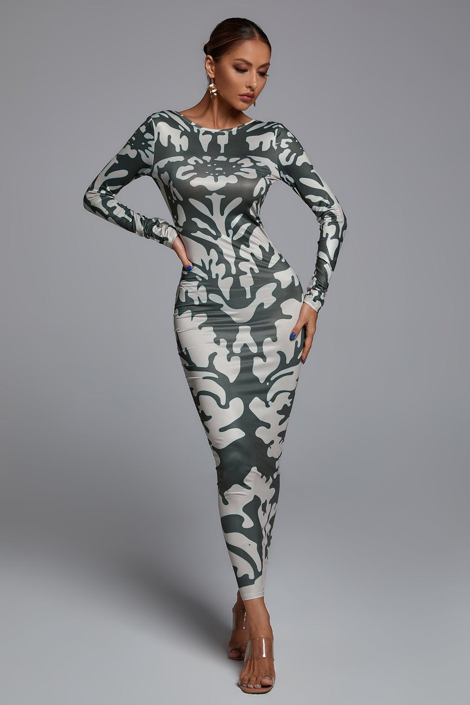 Malia Open-back Printed Maxi Dress