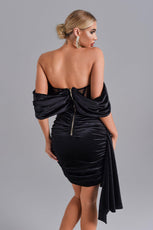 Elasa Velvet Corset Mini Dress - Black