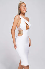 Ceosa Cutout Midi Bandage Dress
