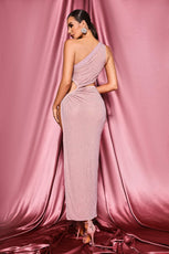 Zaroe One Shoulder Cutout Midi Dress - Pink