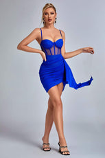 Larisa Mesh Corset Mini Dress - Royal Blue