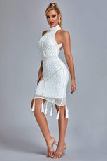 Thaliy Pearl Fringed Midi Dress