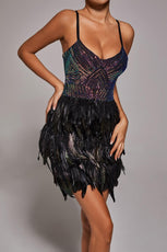Modivs Sequin Feather Dress